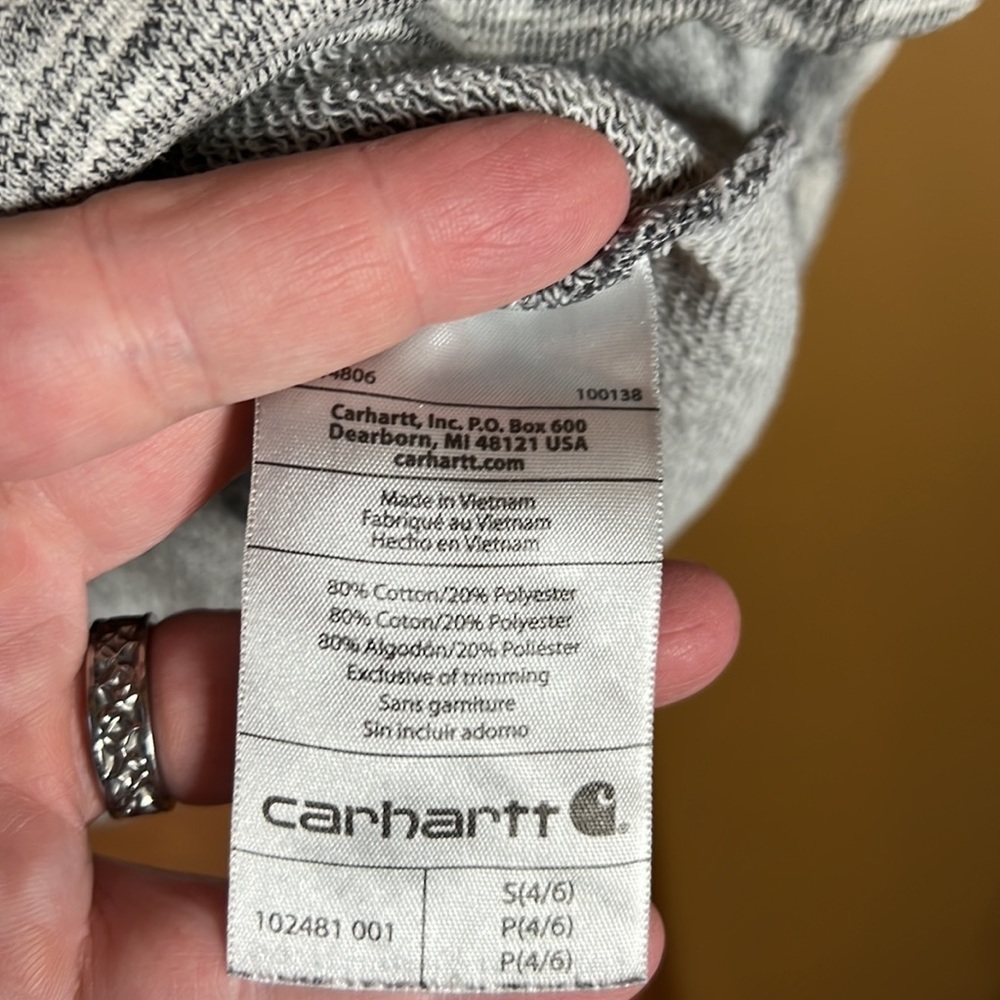 Carhartt Scuba Neck Hoodie Women’s Size Small Heather Gray Workwear Pullover - Picture 6 of 8